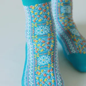 011133006 Sicilian Pattern Low Crew Socks