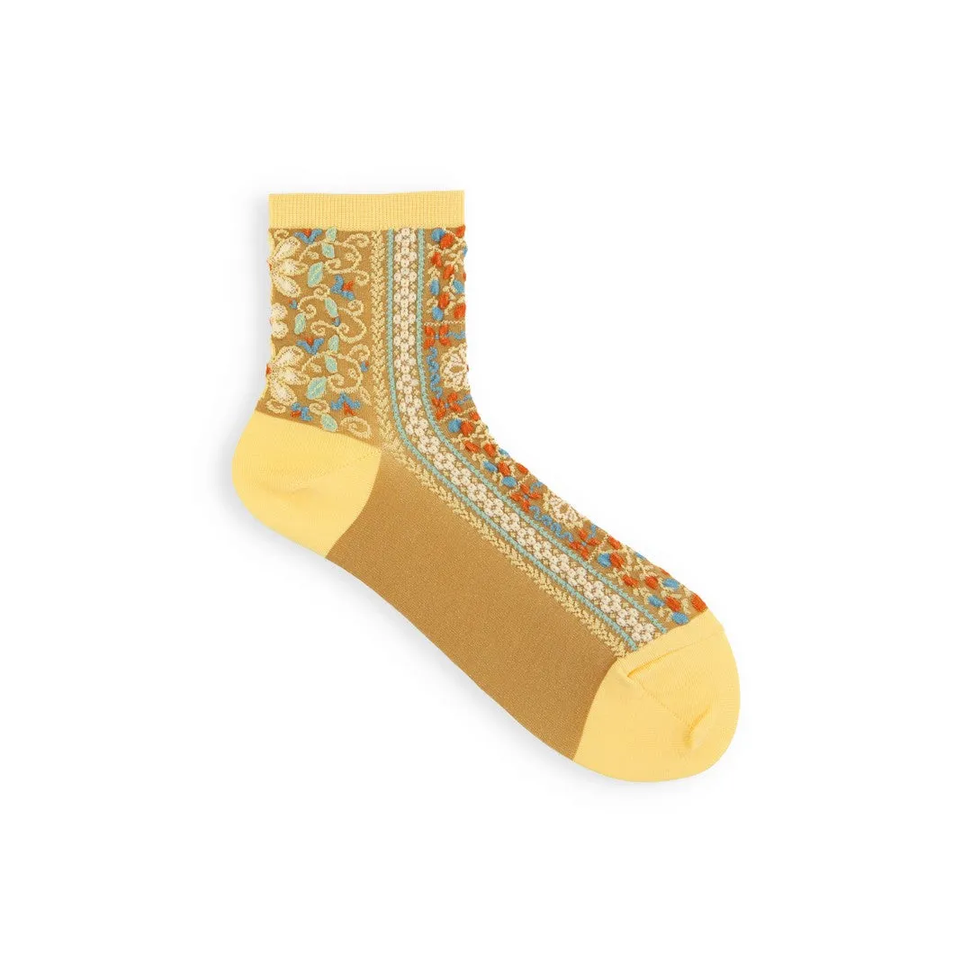 011133006 Sicilian Pattern Low Crew Socks