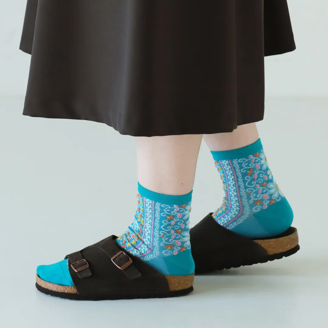 011133006 Sicilian Pattern Low Crew Socks