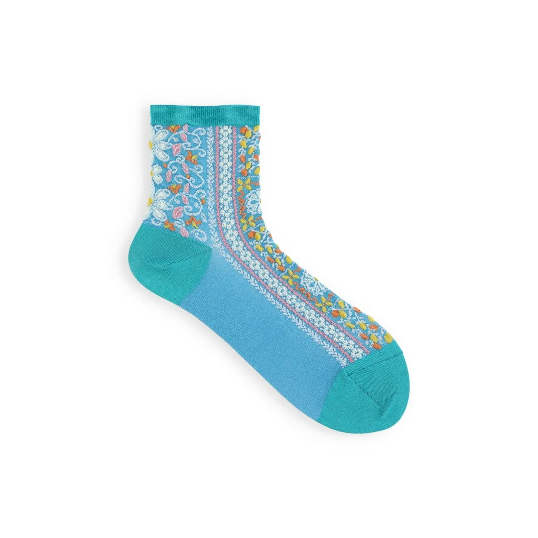 011133006 Sicilian Pattern Low Crew Socks