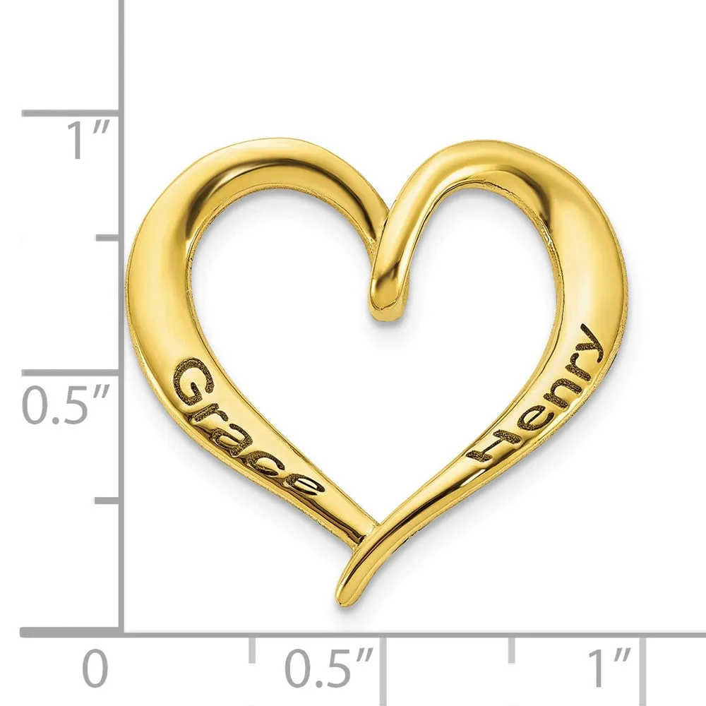 10K Personalized Antiqued Heart Slide
