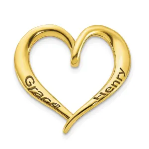 10K Personalized Antiqued Heart Slide