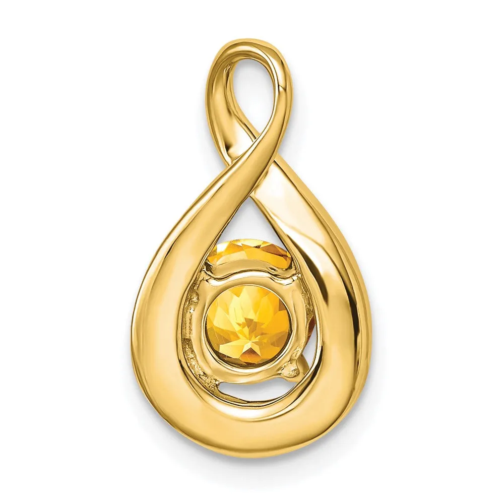 14k Citrine and Diamond Pendant