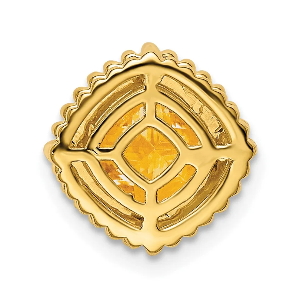 14k Cushion Citrine Chain Slide