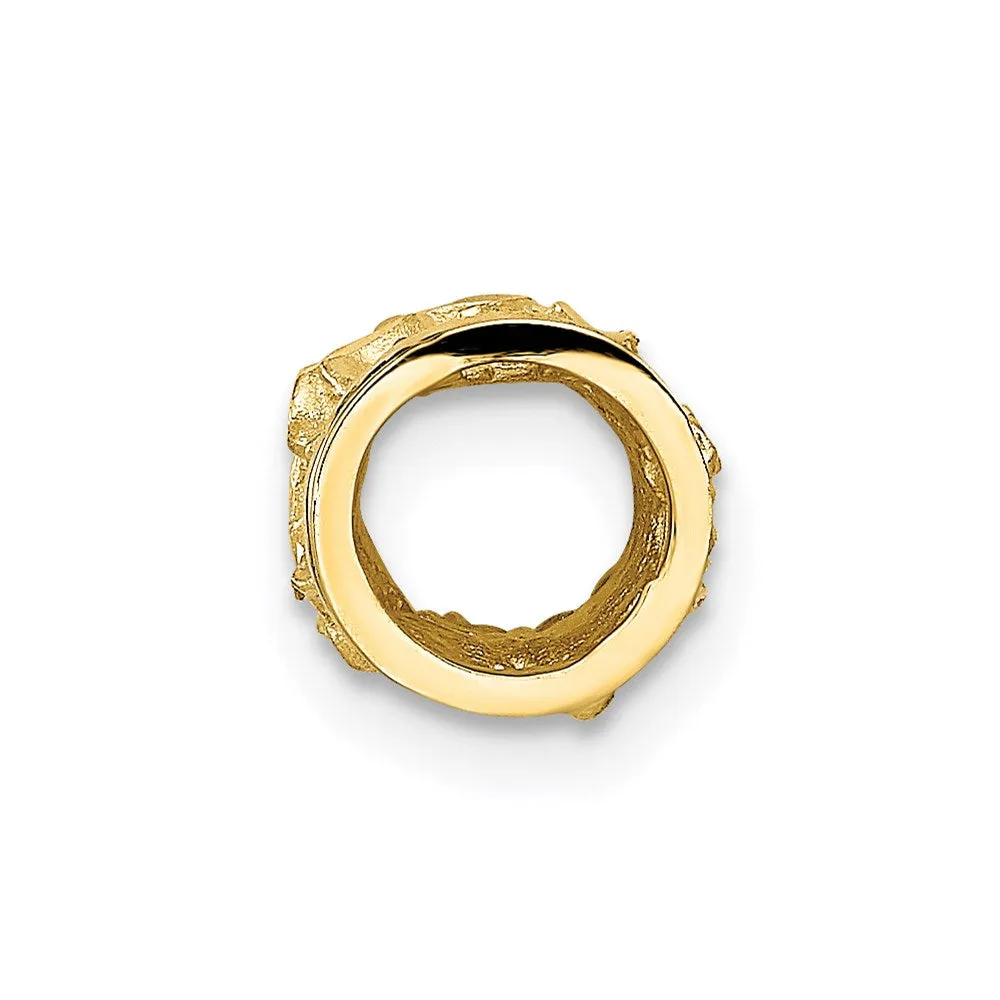 14k Diamond-cut Mini Plumeria Barrel Chain Slide