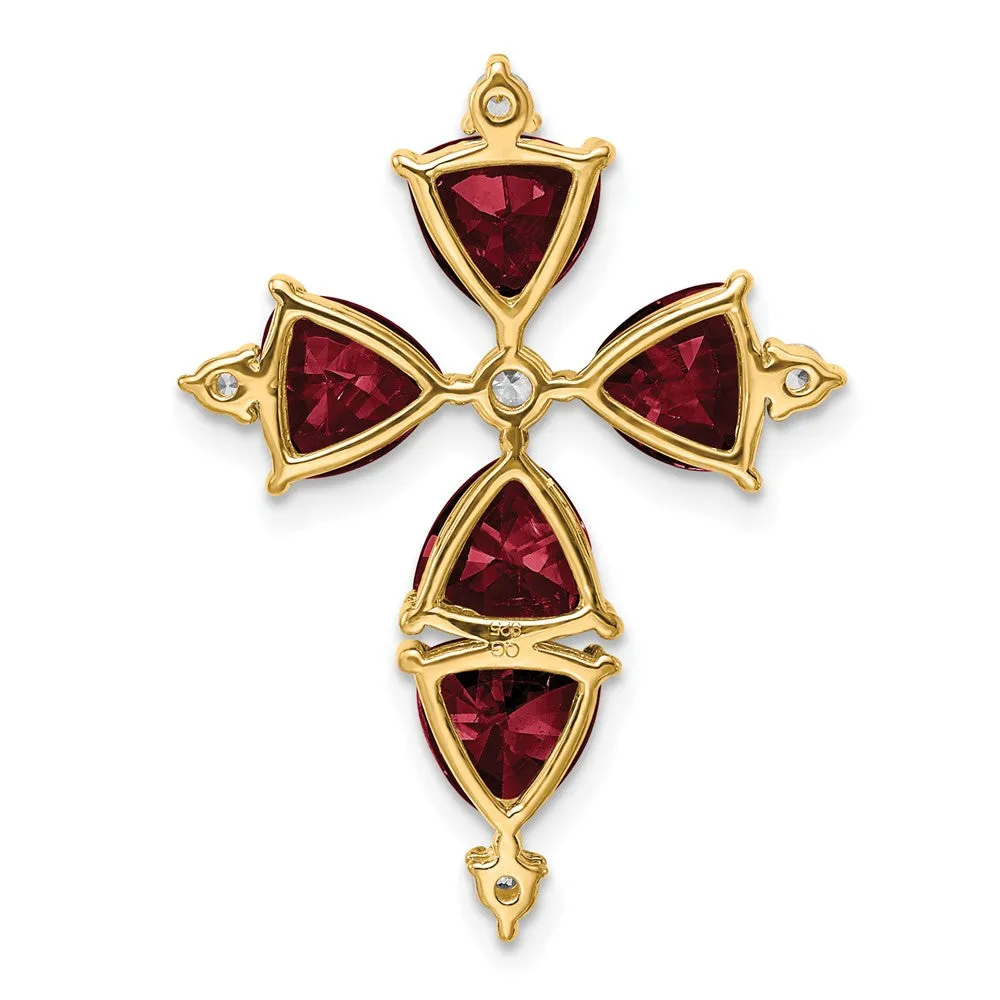 14k Lab Grown Diamond & Created Ruby Pendant