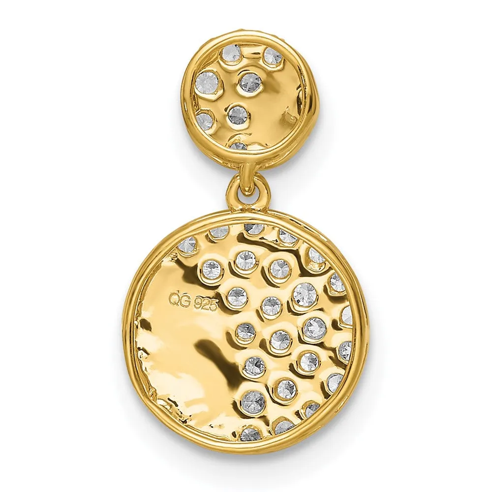 14k Polished Double Circle Diamond Chain Slide