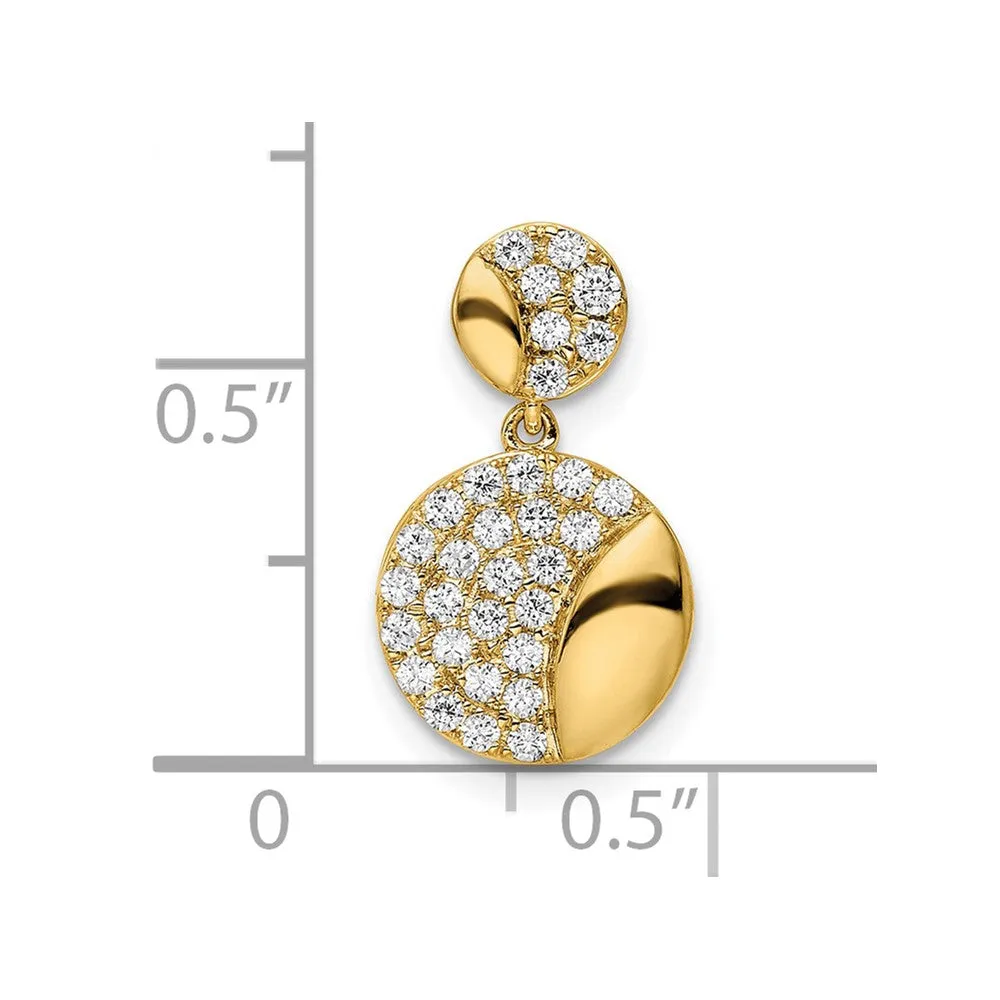 14k Polished Double Circle Diamond Chain Slide