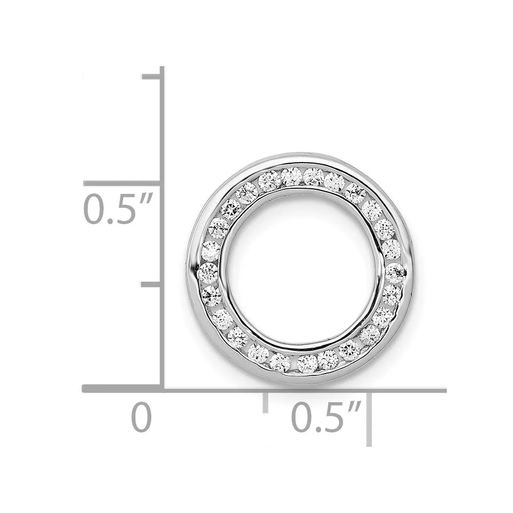 14k White Gold 1/4ct. Diamond Channel Set Circle Chain Slide