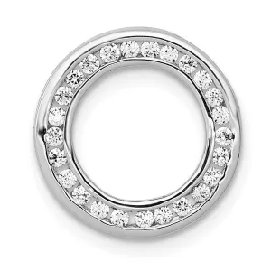 14k White Gold 1/4ct. Diamond Channel Set Circle Chain Slide