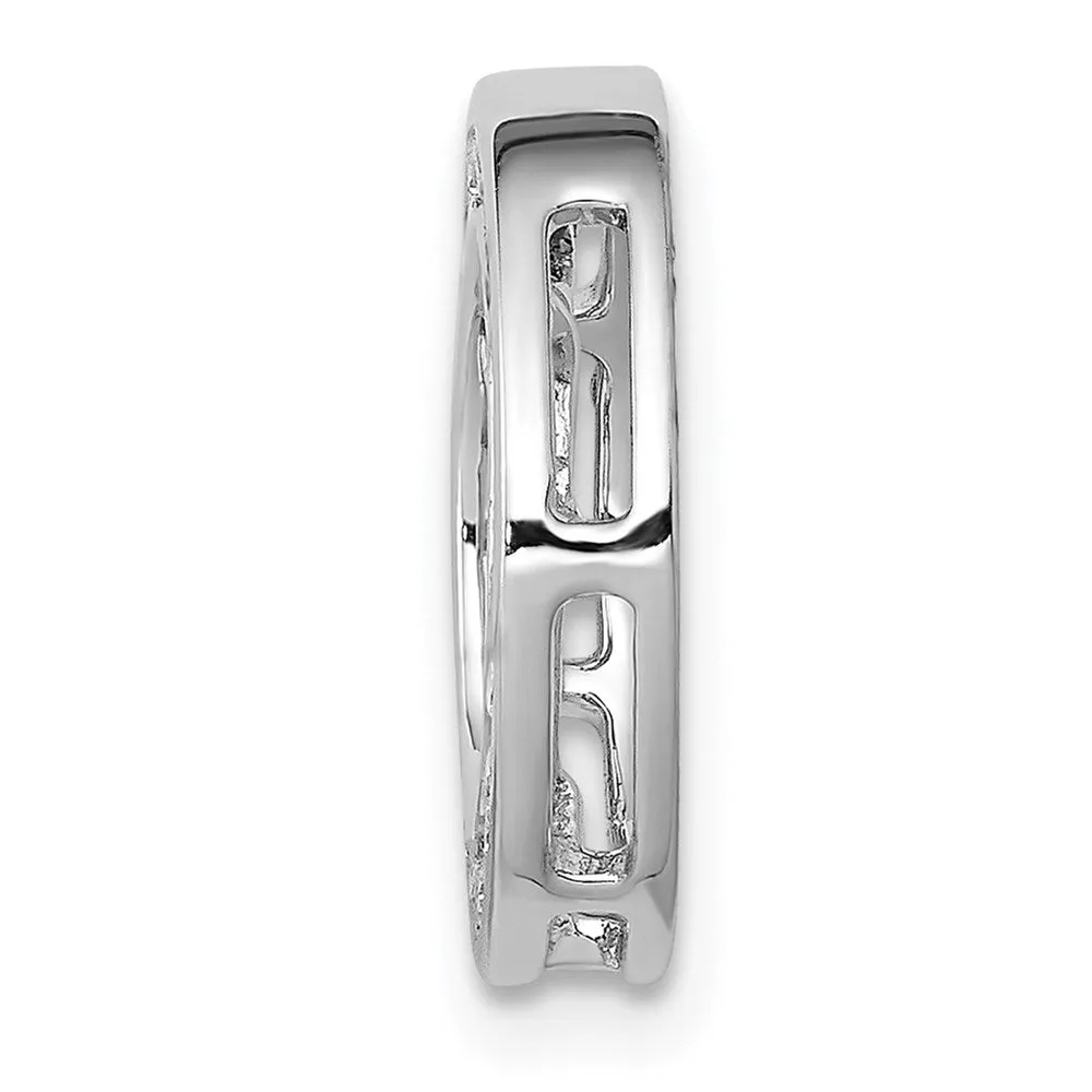 14k White Gold 1/4ct. Diamond Channel Set Circle Chain Slide