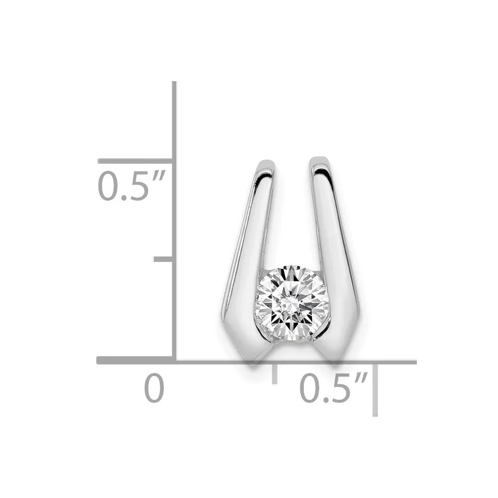 14k White Gold AA 4.5mm Diamond Slide