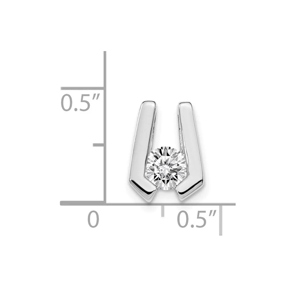 14k White Gold AA 4.5mm Diamond Slide