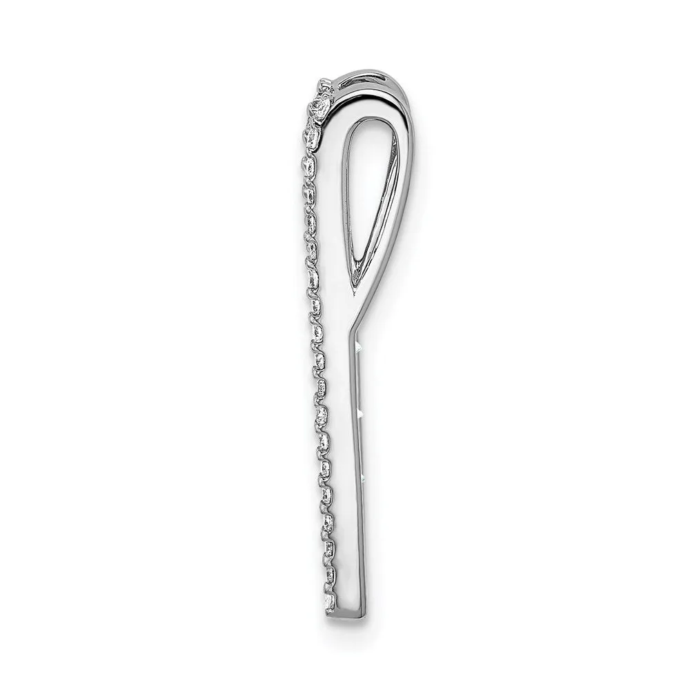 14k White Gold Diamond and Emerald Fancy Chain Slide