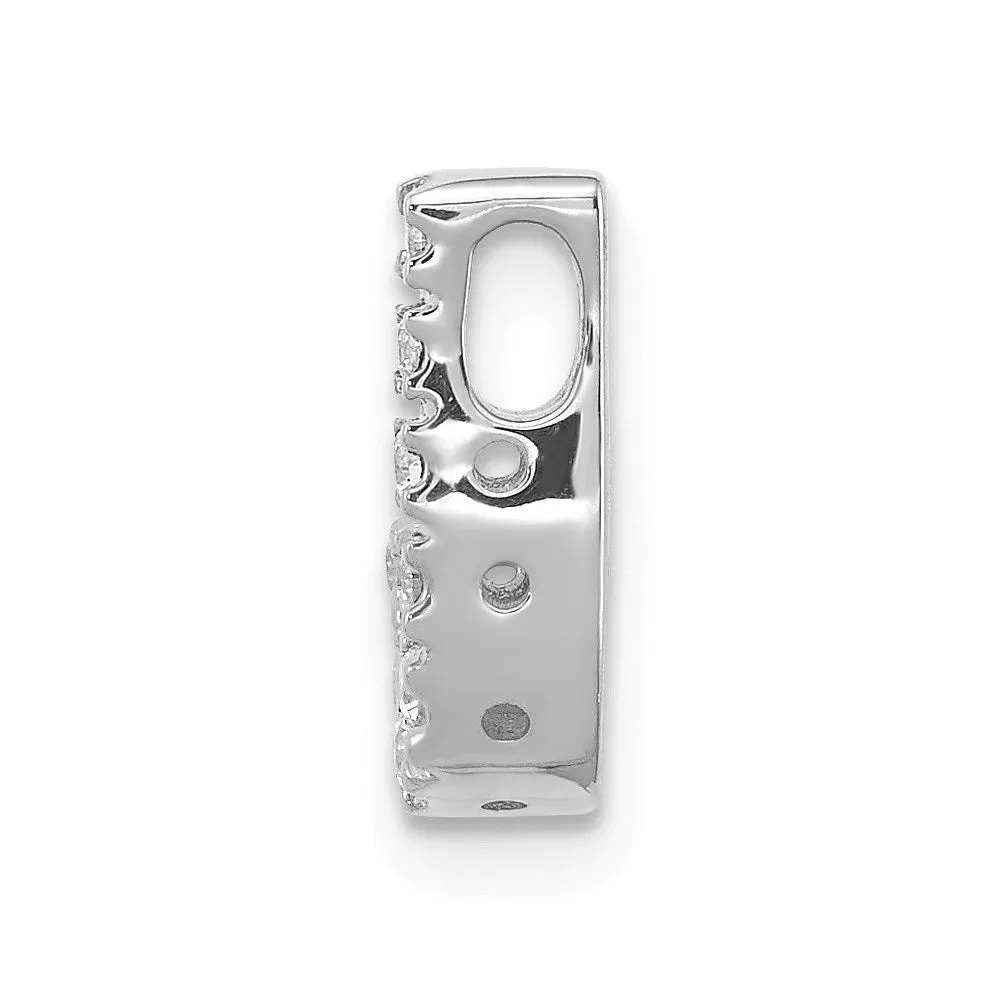 14k White Gold White Gold Diamond Letter J Initial Charm