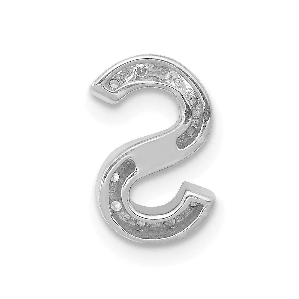 14k White Gold White Gold Diamond Letter S Initial Charm