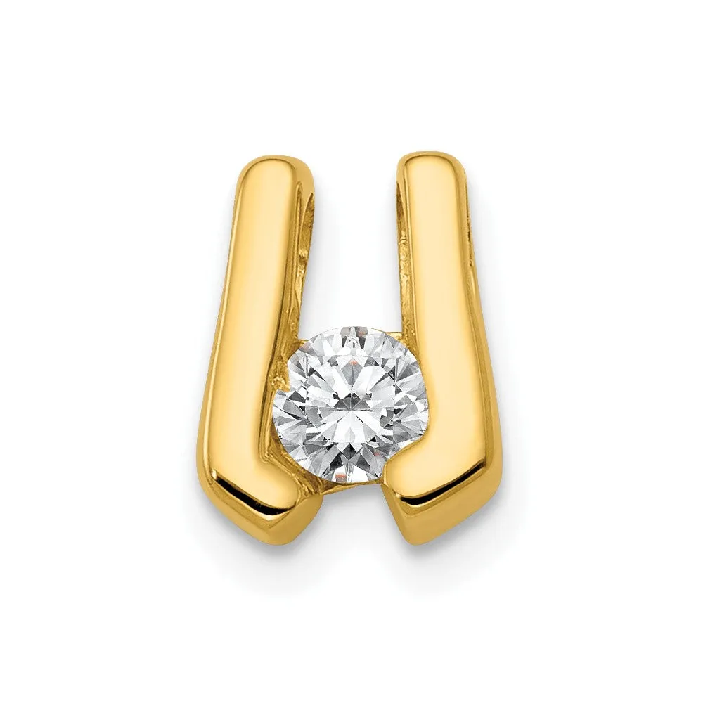 14k Yellow Gold AA 3.75mm Diamond Slide