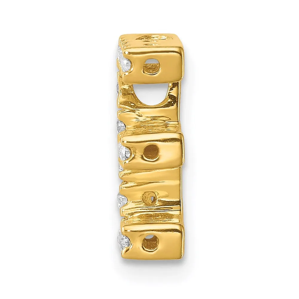 14k Yellow Gold Diamond Letter E Initial Charm