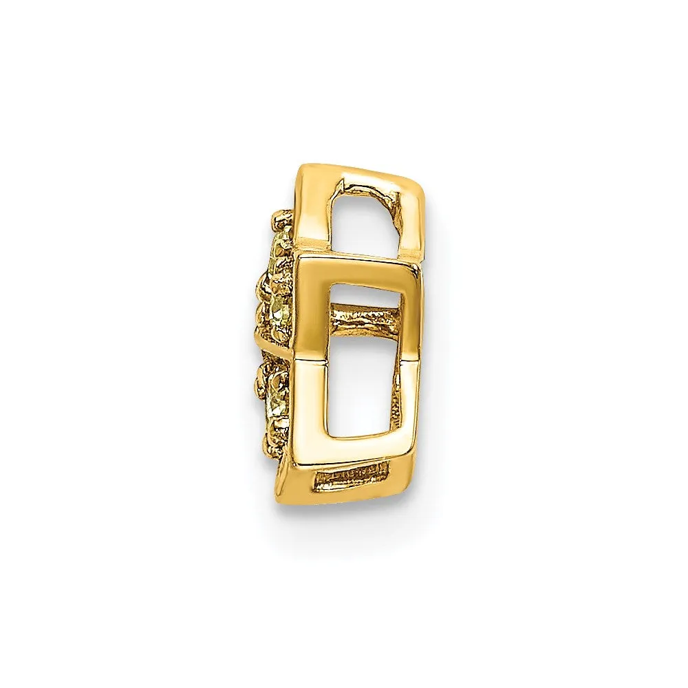 14k Yellow Sapphire Star Chain Slide Pendant