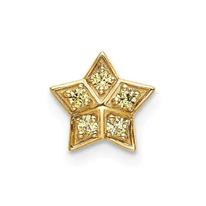 14k Yellow Sapphire Star Chain Slide Pendant