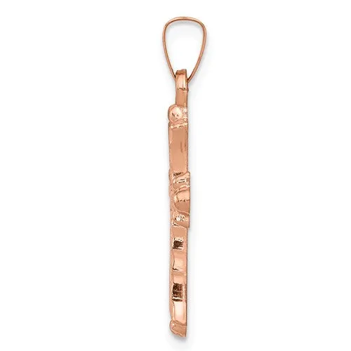 14KT Rose Gold Elegant Cross Pendant Charm