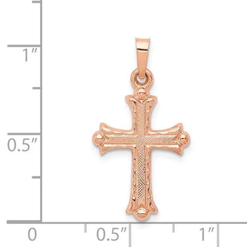 14KT Rose Gold Elegant Cross Pendant Charm