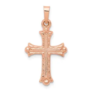 14KT Rose Gold Elegant Cross Pendant Charm