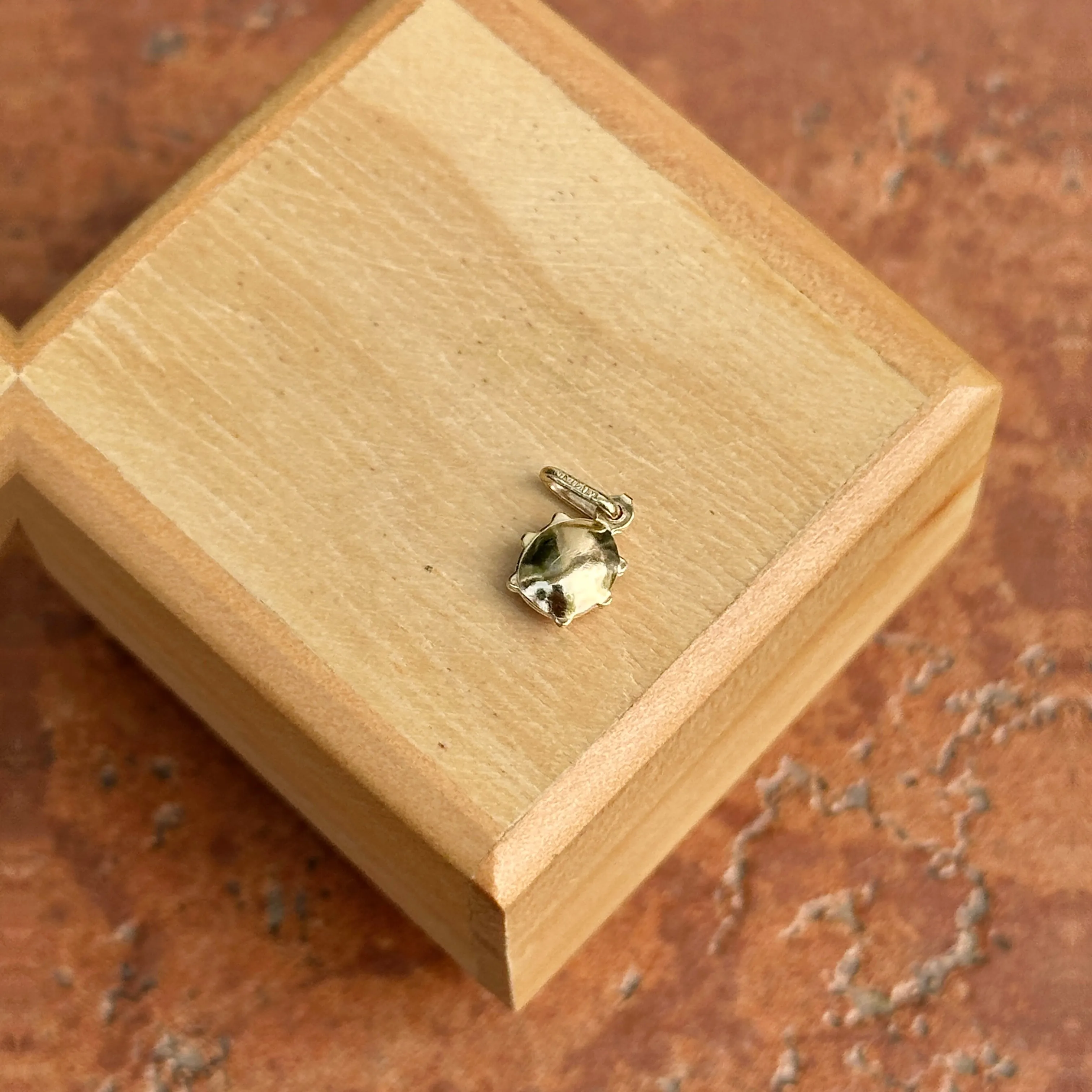 14KT Yellow Gold Mini Orange Ladybug Pendant Charm 7mm