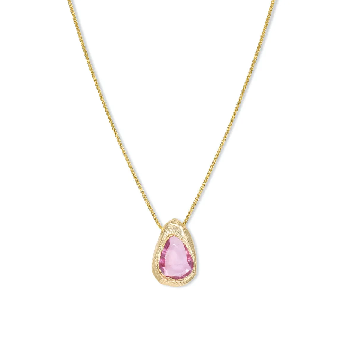 18kt Freeform Pink Sapphire Necklace