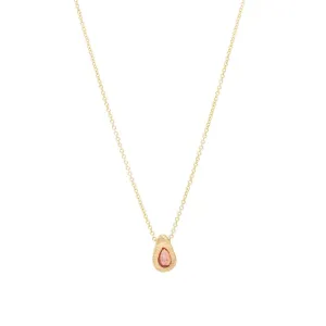 18kt Teardrop Poppy Sapphire Necklace