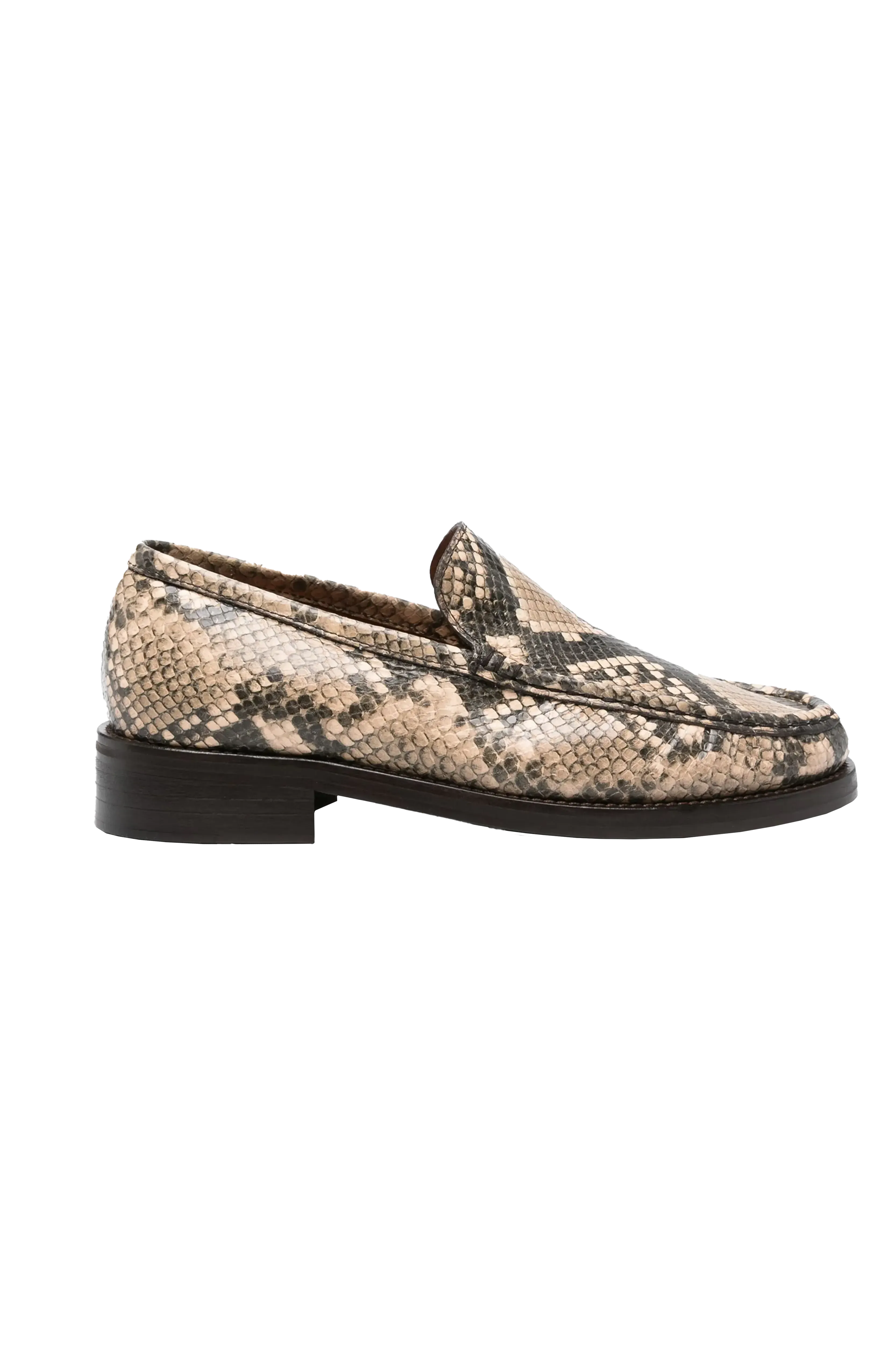 Acne Studios Faux Python Loafers Beige