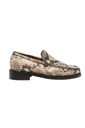 Acne Studios Faux Python Loafers Beige