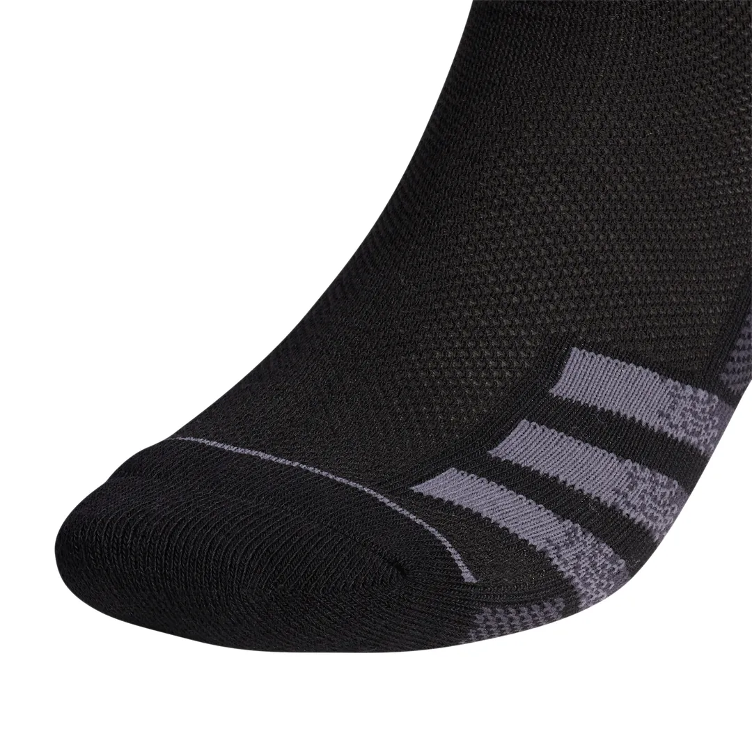 adidas Men's Superlite 3 Stripe Low-Cut Socks 3 Pack (Black)