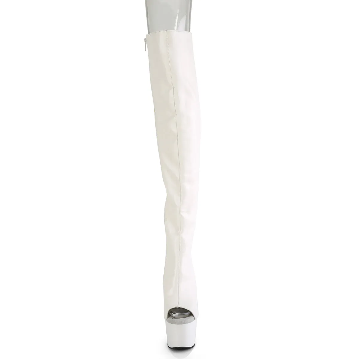 ADORE-3019  White Faux Leather/White Matte