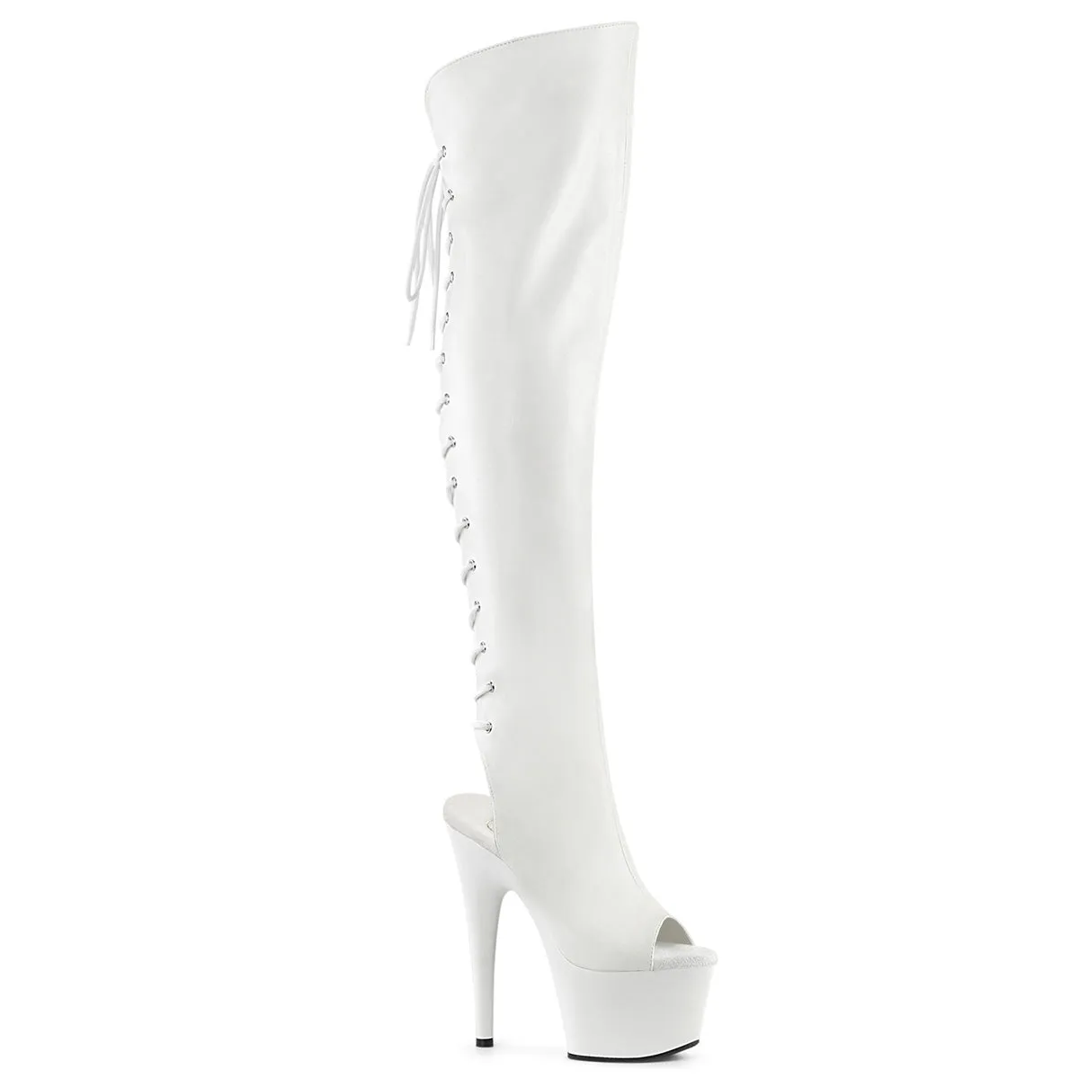 ADORE-3019  White Faux Leather/White Matte
