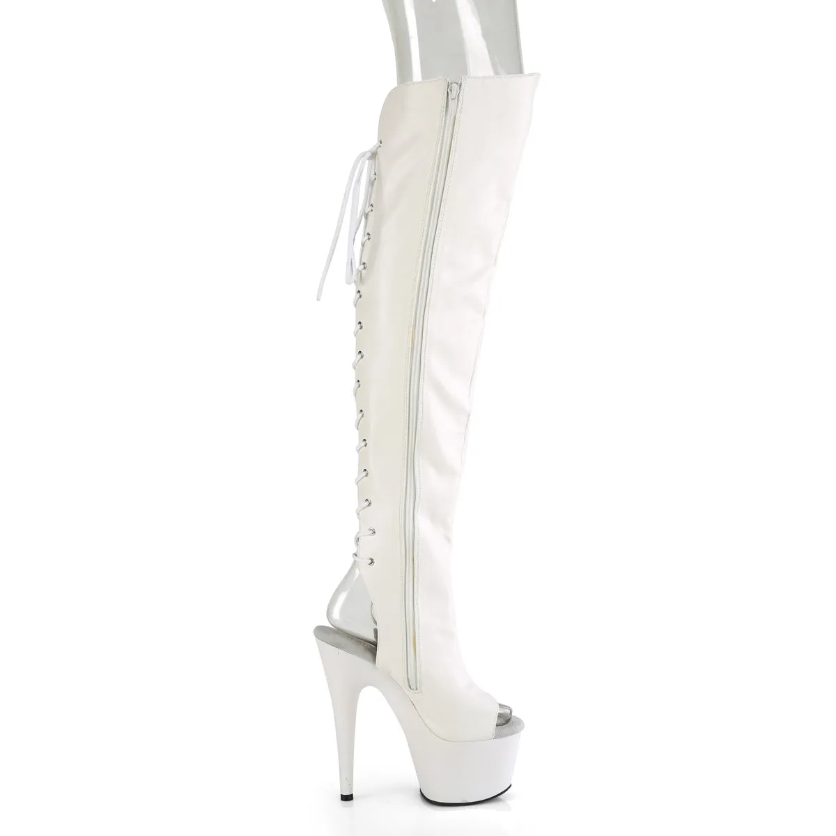 ADORE-3019  White Faux Leather/White Matte