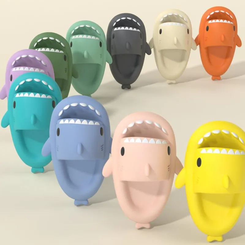 Adults' Indoor Outdoor Shoes, Funny Shark, Cartoon Slippers