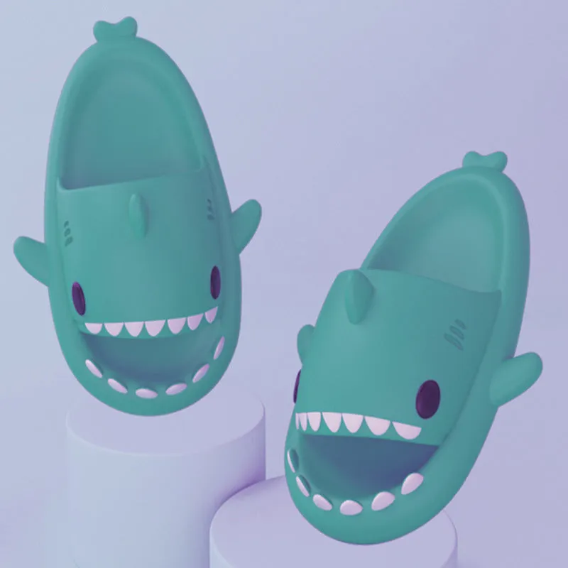 Adults' Indoor Outdoor Shoes, Funny Shark, Cartoon Slippers