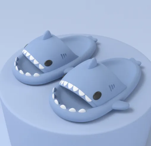 Adults' Indoor Outdoor Shoes, Funny Shark, Cartoon Slippers