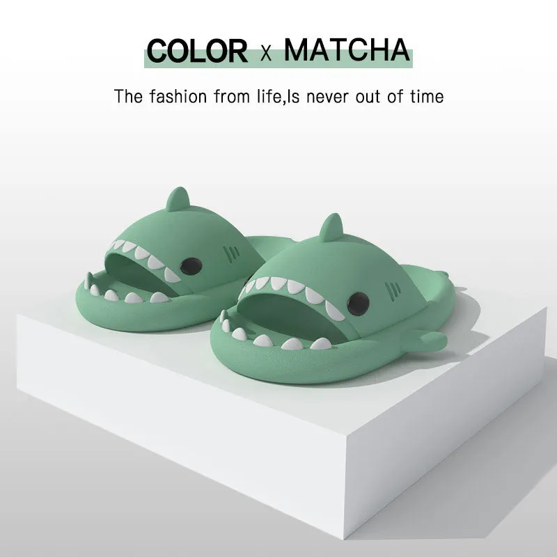 Adults' Indoor Outdoor Shoes, Funny Shark, Cartoon Slippers