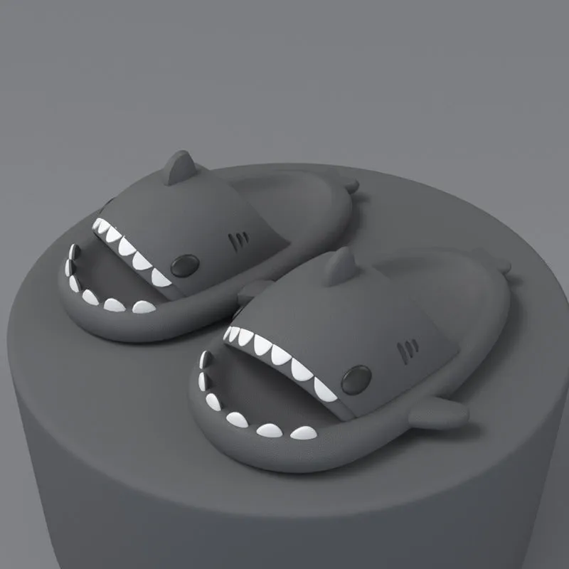 Adults' Indoor Outdoor Shoes, Funny Shark, Cartoon Slippers