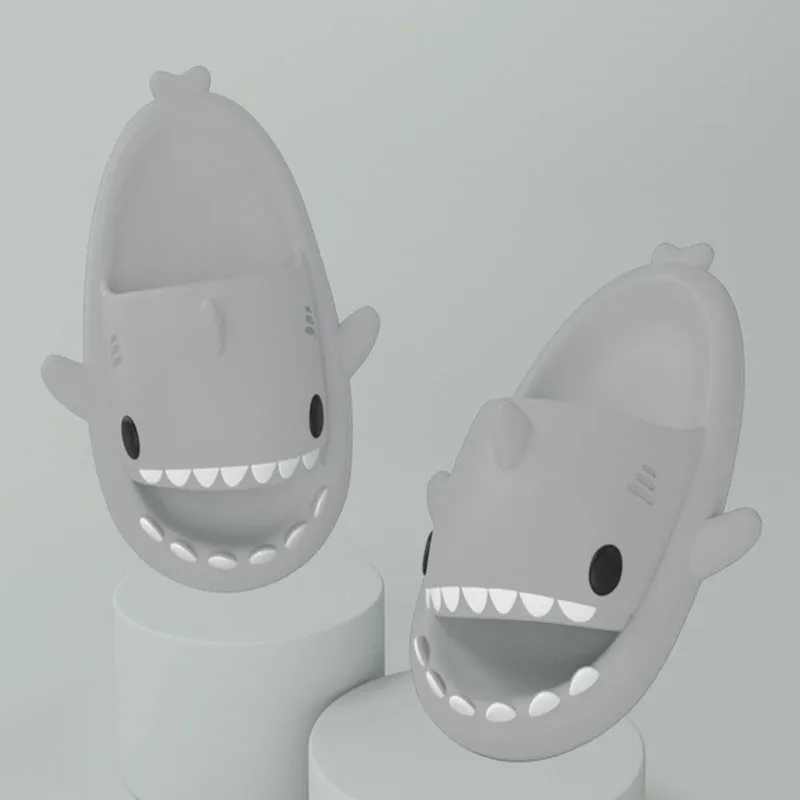 Adults' Indoor Outdoor Shoes, Funny Shark, Cartoon Slippers