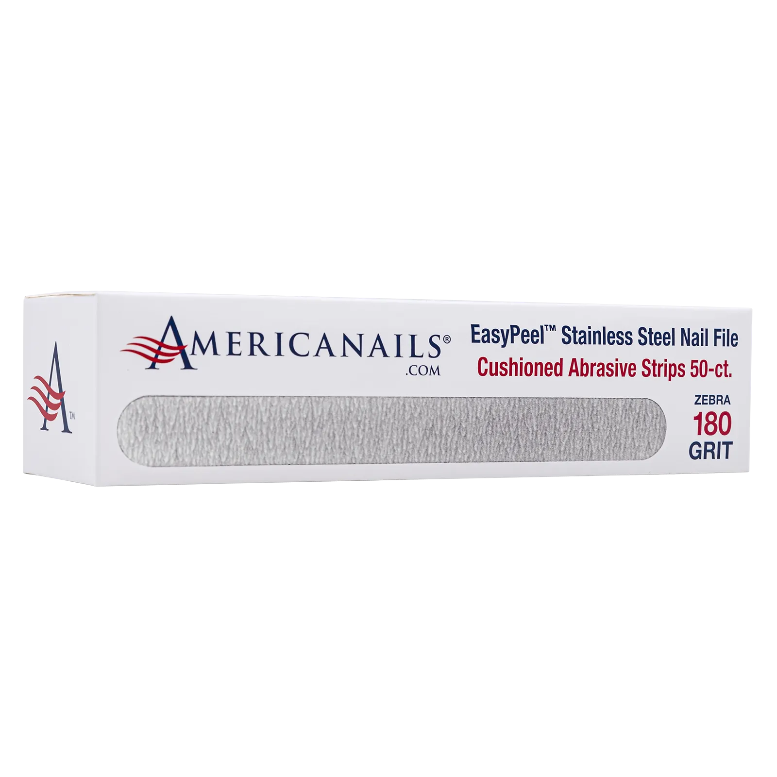 Americanails EasyPeel Cushioned Abrasive Strips 50ct | 180 Grit Zebra
