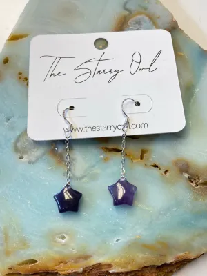 Amethyst Star Earrings