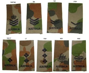 Australian Army Rank Slides $6.95 PerPair