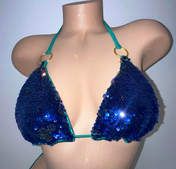 BAHAMA MAMA MERMAID BLUE BIKINI TOP
