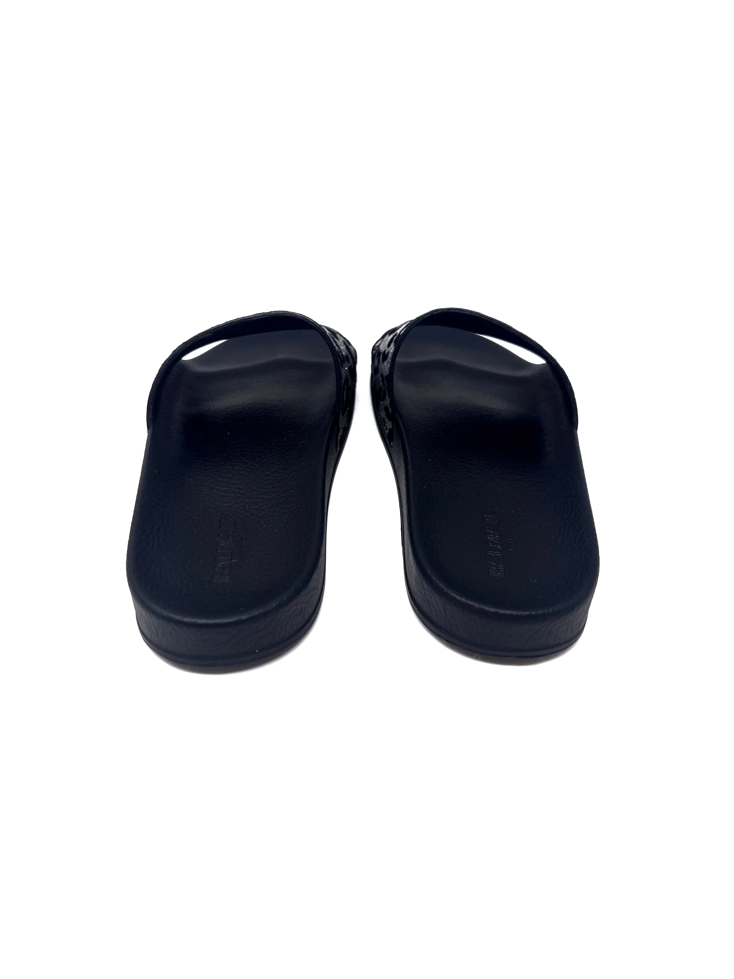 Balmain W Shoe Size 40 'Calypso' Metallic Leopard Lame Slides
