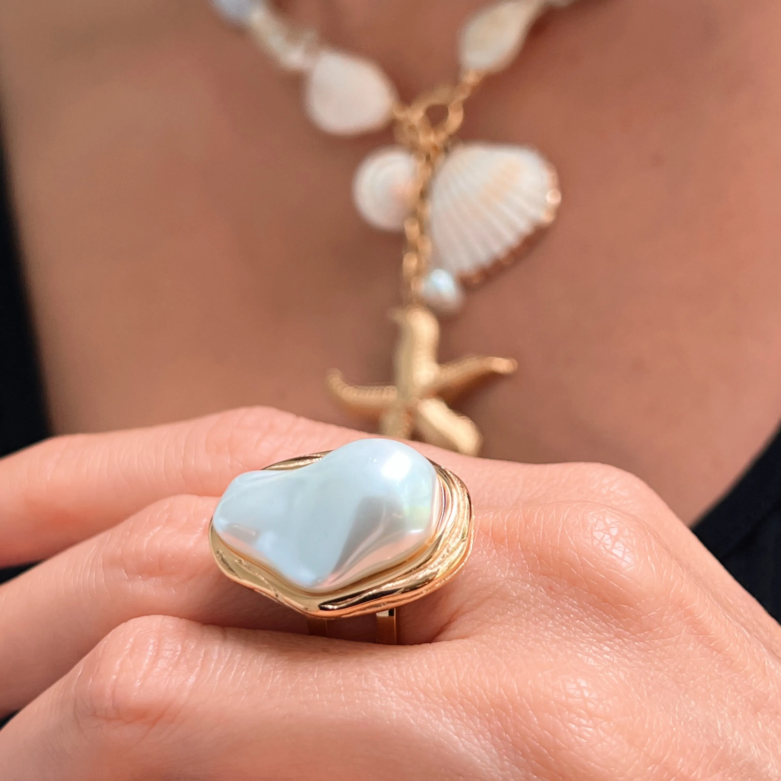 Baroque Pearl Ring