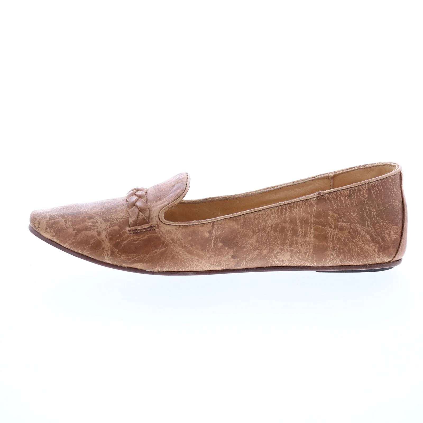 Bed Stu Leighton F301611 Womens Brown Leather Slip On Ballet Flats Shoes