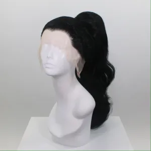 Black Stacked Ponytail Synthetic Wig (Made to Order)